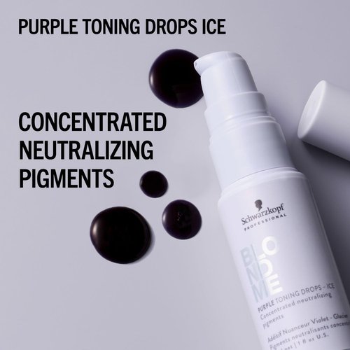 BLONDME Blonde Wonders Leave-In Toning Drops - Eliminate Brassy Yellow Tones | Ice, 1.0 Fl Oz | Color Depositing Treatment for Cool Blonde or Gray Hair