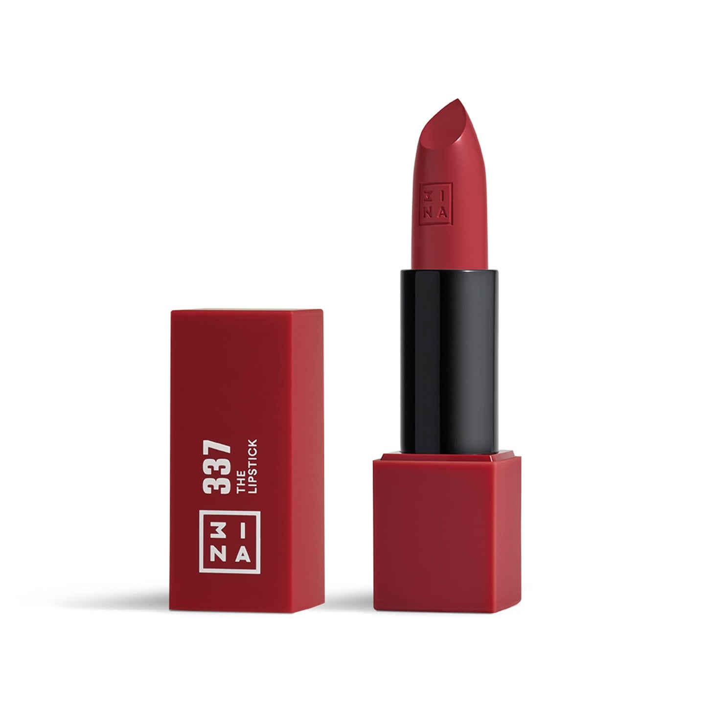 3INA The Lipstick 337 - Outstanding Shade Selection - Matte And Shiny Finishes - Highly Pigmented And Comfortable - Vegan And Cruelty Free Formula - Moisturizes The Lips - Deep Burgundy - 0.16 Oz