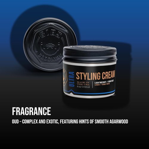 GIBS Ultra Styling Cream - Strong Hold & Flexible Finish for All Hair Types | 4 oz