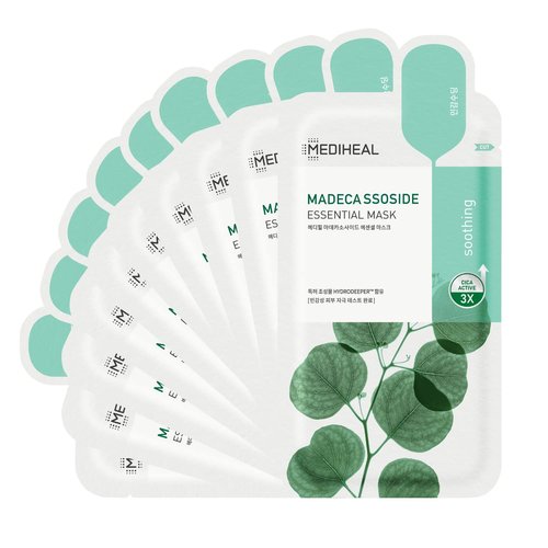 Mediheal Madecassoside Essential Sheet Mask - 10 Hydrating Masks for Sensitive Skin | Calming & Soothing