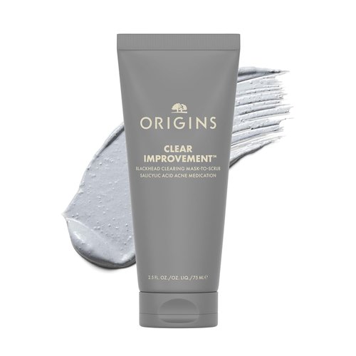 Origins Clear Improvement Face Mask & Scrub - Reduces Blackheads with Salicylic Acid & Bamboo Charcoal, 2.5 Fl Oz