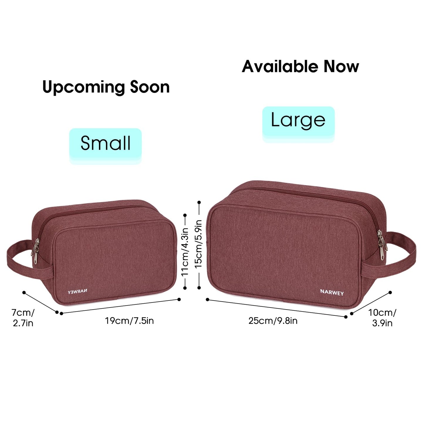 Narwey Travel Toiletry Bag for Women Traveling Dopp Kit Travel Bag for Toiletries Cosmetic Bag Makeup Bag Medicine Bag for Traveling (Jujube Red)