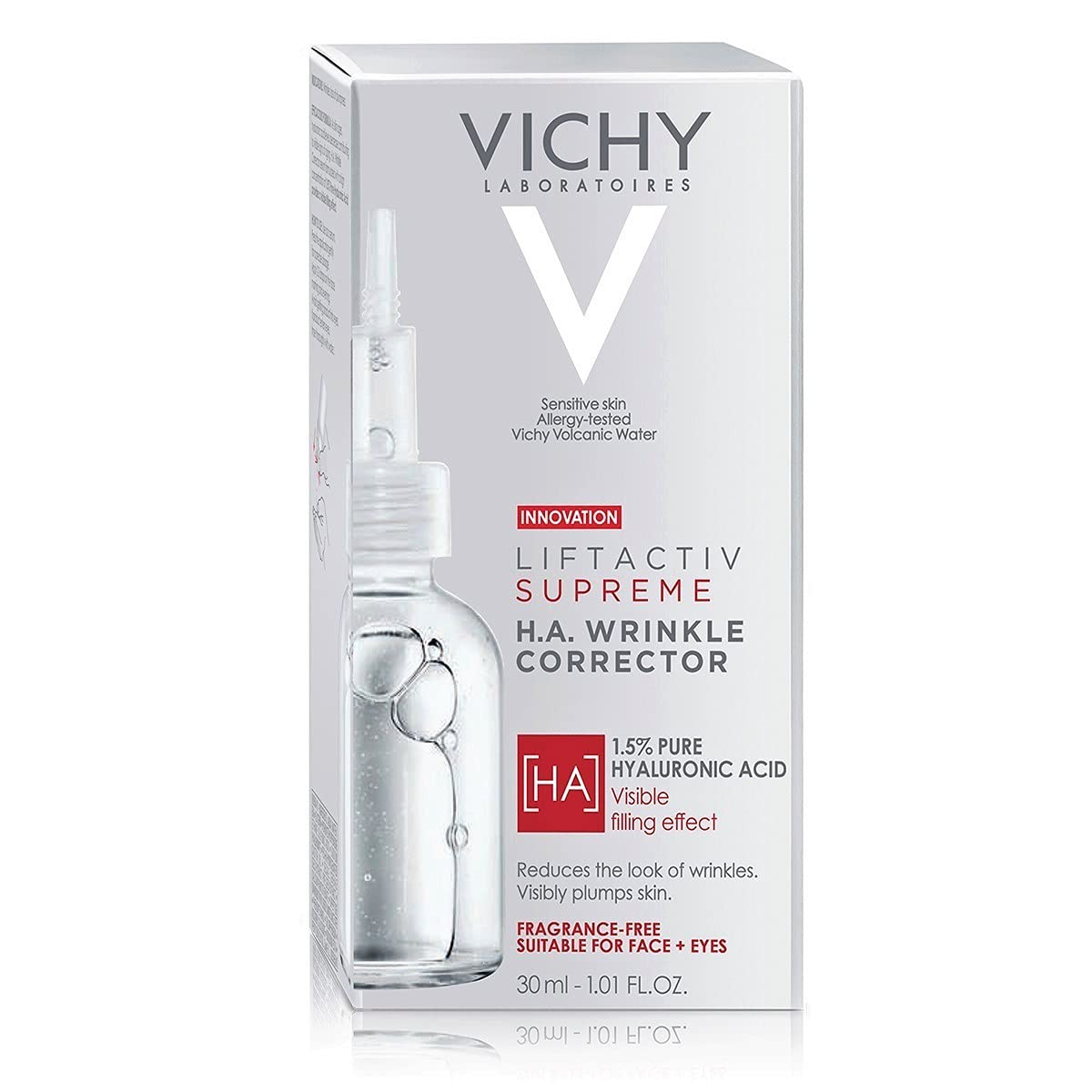 Vichy LiftActiv H.A. Wrinkle Corrector - Hydrating Hyaluronic Acid Serum with Vitamin C | Anti-Aging, Plumping & Firming, 1.5 oz
