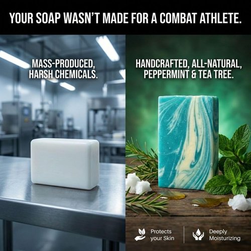 Cold-Process Soap - Peppermint & Tea Tree | Tough on Odor, Gentle on Skin | 100% Natural, Handmade in Arizona