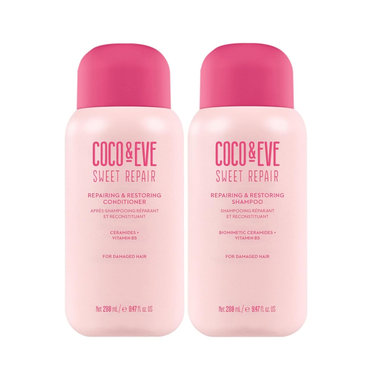 Coco & Eve Repair & Restore Shampoo & Conditioner Bundle - Hydrating Set for Damaged Hair (18.94 Fl Oz)