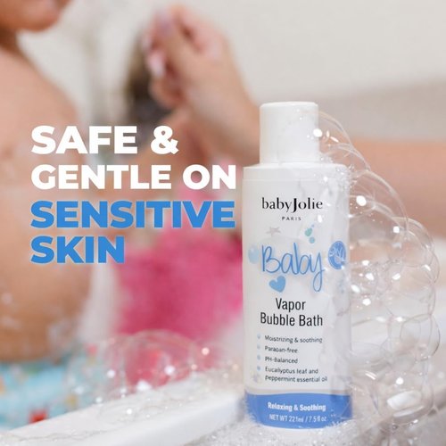 Baby Jolie Vapor Bubble Bath - Aromatherapy for Stuffy Nose & Cough Relief | Natural Essential Oils, 7.5 oz