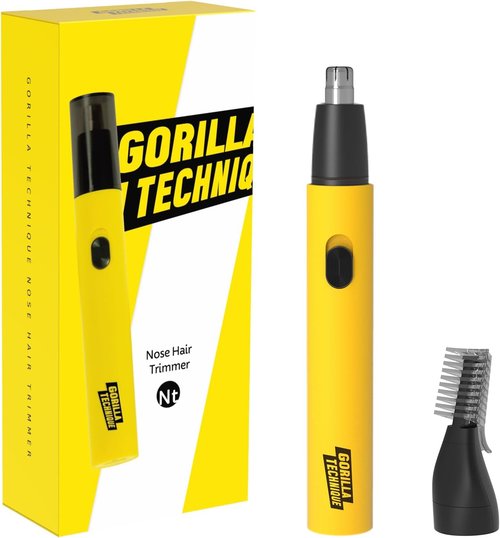 Gorilla Technique Nose Ear Hair Trimmer for Men, 10,000RPM 2 in 1 Nose & Eyebrow, USB-C Rechargeable Battery, Waterproof Heads, Korean, 2 Heads