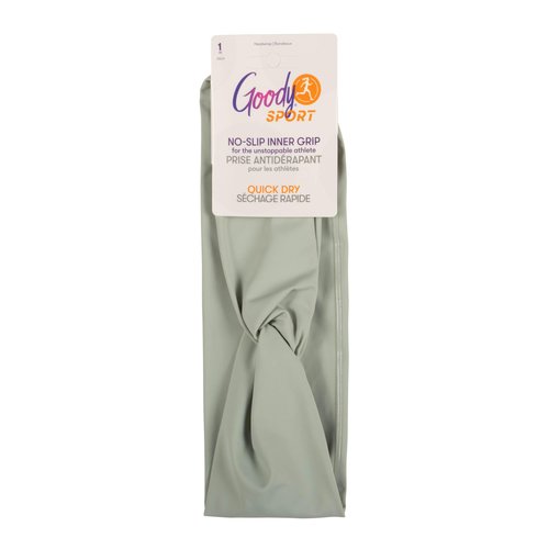 Goody Sport Lycra Head Wrap - 1Ct, Green, Quick-Dry Headbands for Women & Men, Versatile Hair Accessories with Sport-Level Grip, All Hair Types