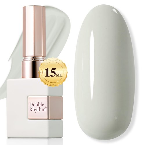 Double Rhythm 15ML Gel Polish Pure Sheer Same Color Same Bottle Soak Off Gel Polish Art Manicure Salon DIY at Home for Women (Light Gray-A1387)