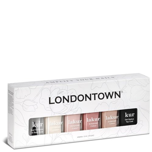 LONDONTOWN The Sophisticate Collection - Complete Manicure Nail Polish Kit with Base & Top Coats | 4 Vibrant Shades, 0.40fl oz