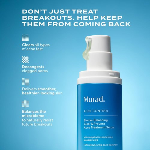 Murad Biome-Balancing Acne Treatment Serum - Salicylic, Mandelic & Glutamic Acid for Clear Skin | 1.0 Fl Oz