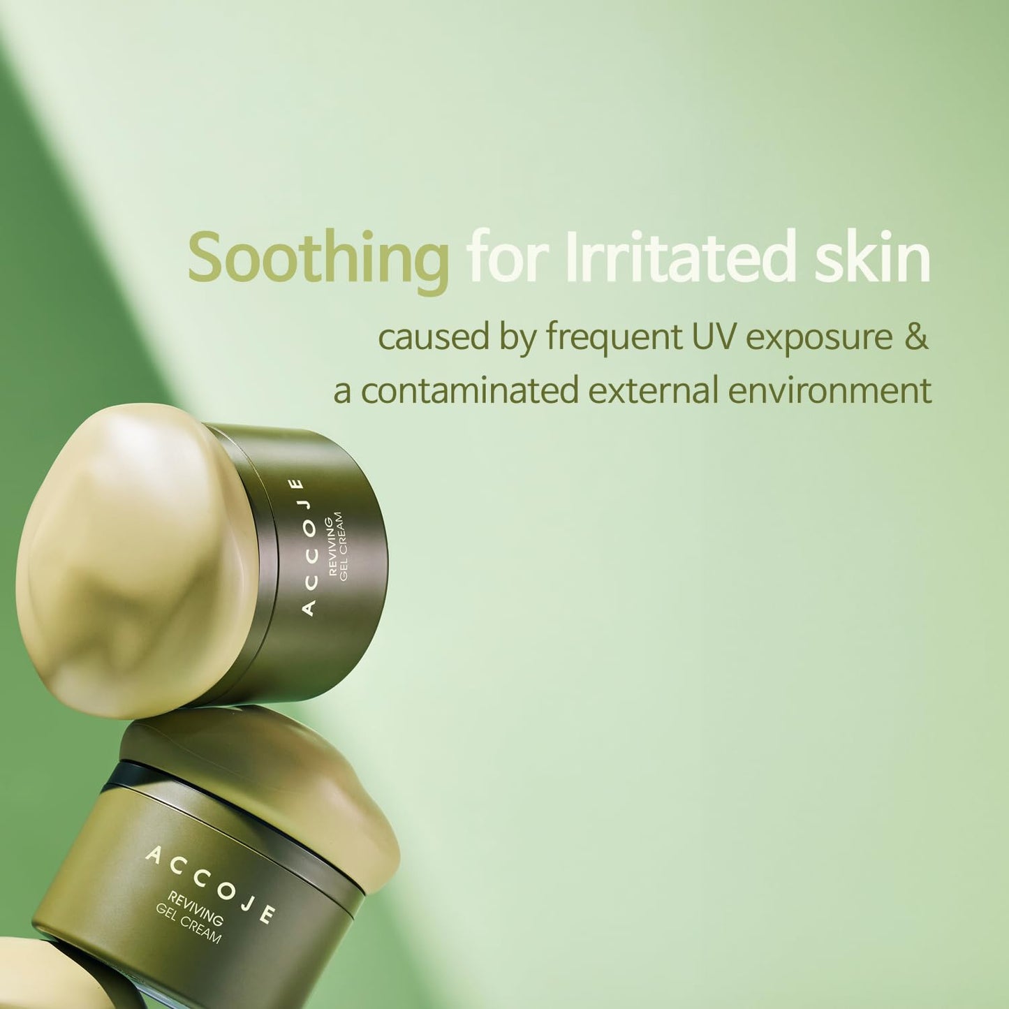 ACCOJE Reviving Gel Cream - Hydrating Moisturizer for Sensitive Skin | Soothes Redness with Jeju Extracts, 1.69 fl oz