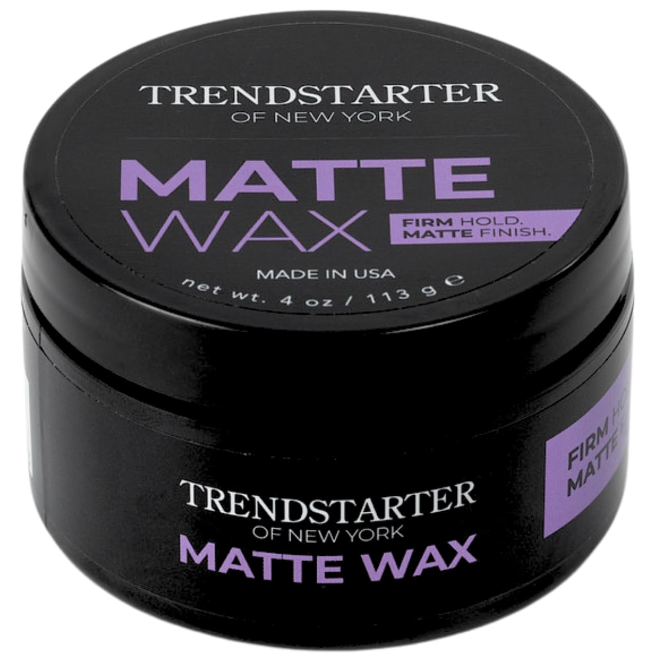 TRENDSTARTER Matte Wax - Firm Hold Hair Styling Pomade | 4oz Water-Based, Flake-Free Finish for All Hair Types