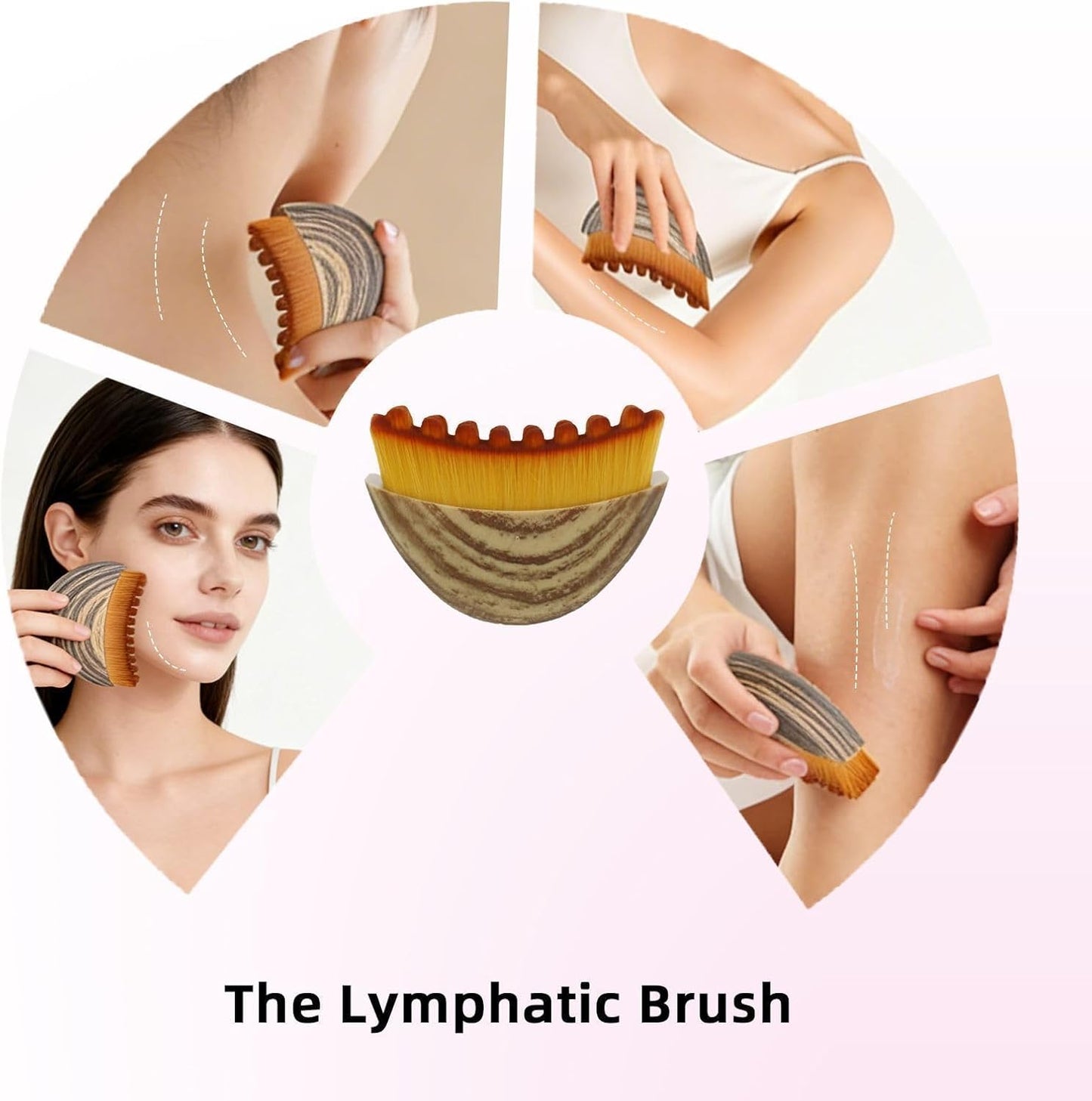 Skiennix Lymphatic Face Brush - 2-in-1 Manual Massager for Drainage & Cleansing | Soft Bristles for Contouring & Anti-Puffiness
