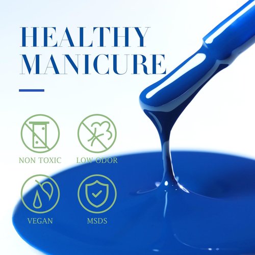 Double Rhythm 15ML Gel Polish Pure Sheer Same Color Same Bottle Soak Off Gel Polish Art Manicure Salon DIY at Home for Women (Dark Blue-A1335)
