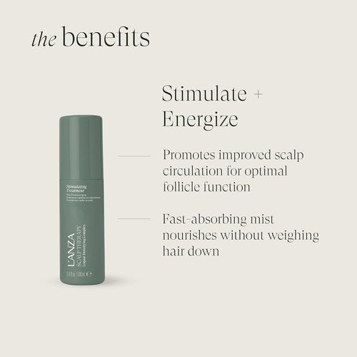 L'ANZA Scalp Therapy Hair Treatment - Stimulates Growth & Adds Fullness | Color Safe & Sulfate Free (3.4 Fl Oz)