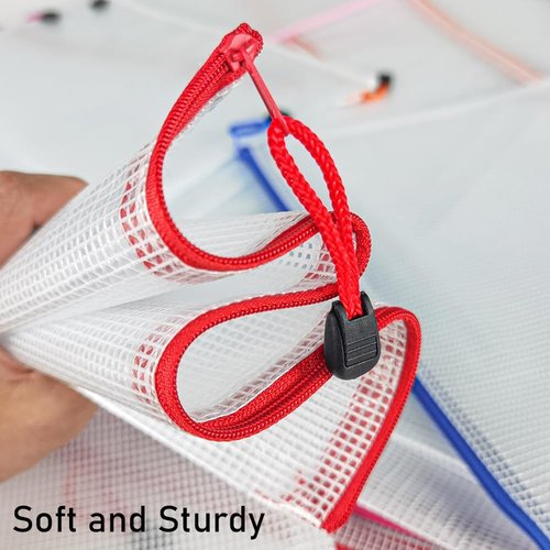 D-KINGCHY 24-Piece Zipper Storage Bag Set - Waterproof Plastic Mesh Pouches for Organization & Travel