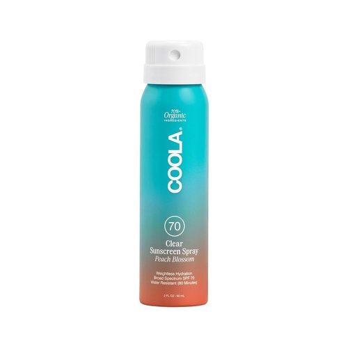 COOLA Organic Sunscreen SPF 70 - Vegan Sunblock Spray for Daily Protection | Peach Blossom Scent