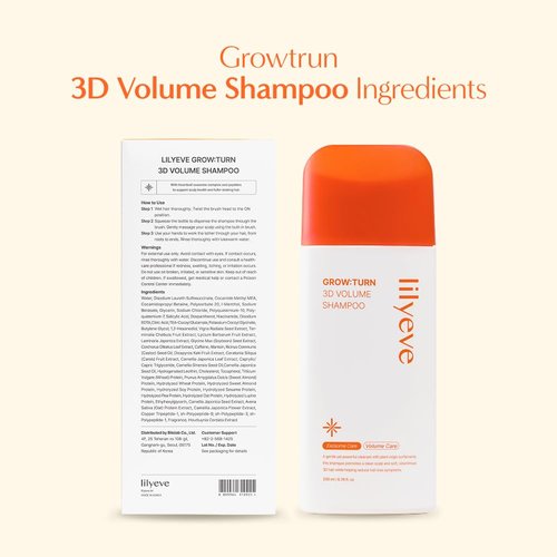 lilyeve GrowTurn 3D Volume Shampoo with Built-in Brush – For Thinning Hair & Fuller-Looking Volume, Hair loss, Gentle Scalp Care | 6.76 Fl Oz