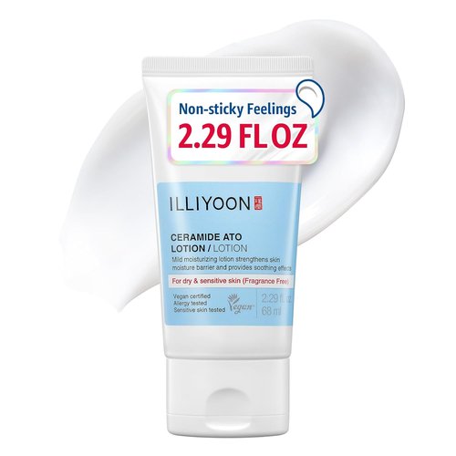 Illiyoon Ceramide Ato Lotion - Lightweight Moisturizer for Dry & Sensitive Skin | Vegan, 2.29 fl. oz.