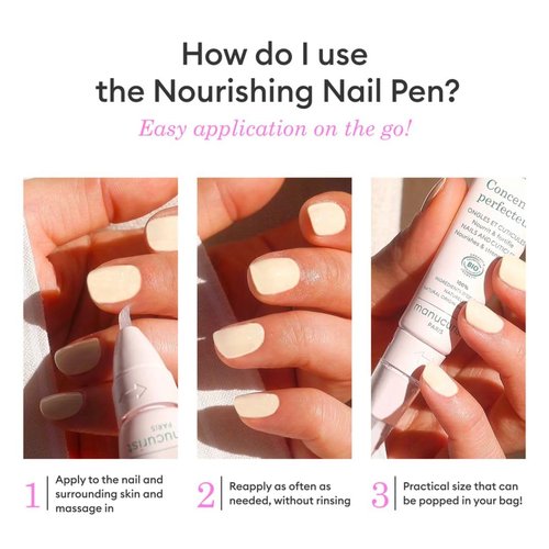 Manucurist Nail Pen | Nourishing & Fortifying Concentré Perfecteur - Vegan Nail Care Treatment - 1-in-2 Strengthener & Growth Oil