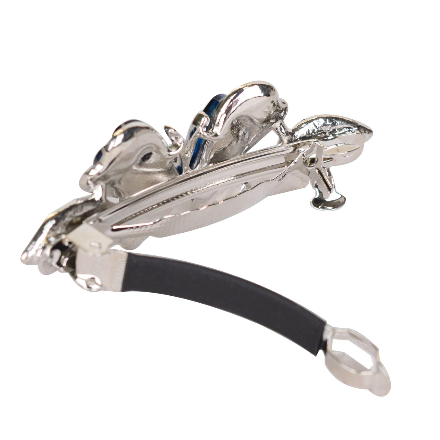 Sankuwen Crystal Rhinestones Hair Barrette French Hair for Women Small Hairpin for Mom Butterfly Hair Clips (Purple)