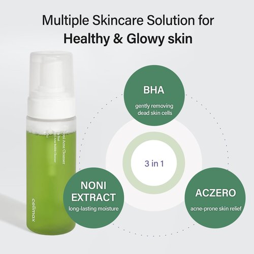 Celimax Noni Bubble Cleanser - Gentle Face Wash for Sensitive to Oily Skin | Calming & Exfoliating, 155ml