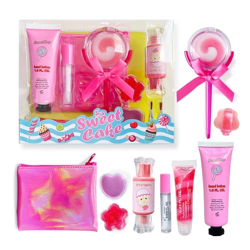 M&U MAKE YOU UP Lip Gloss Set - 11-Piece Girls' Lip Care Collection with Ice Cream & Lollipop Designs