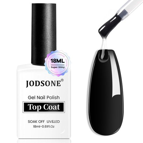 JODSONE Top Coat Gel Polish - No Wipe, High Gloss Shine, Long Lasting | 18ml for Professional Manicure