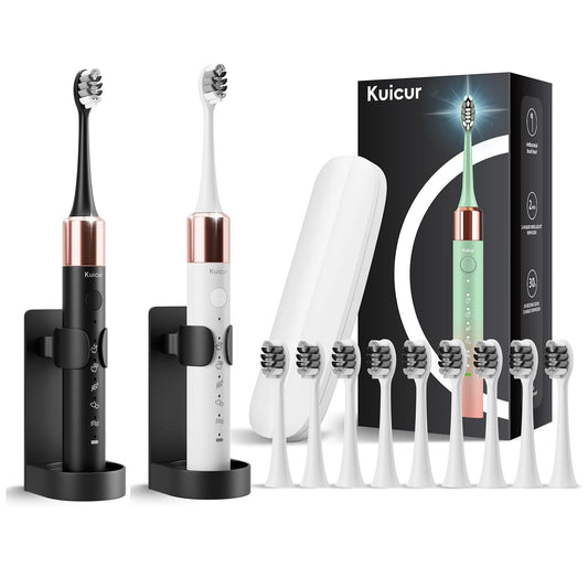 Kuicur 2 Pack Electic Toothbrush - White and Black