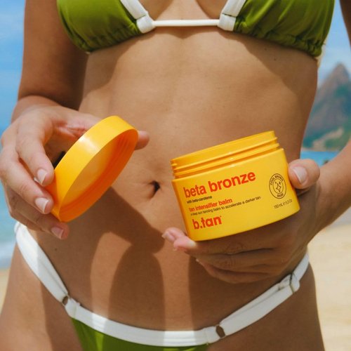 b.tan Intensive Browning Tanning Gel | Beta Carotene Balm – Tinted Sun Tan Accelerator, Oil-to-Balm Formula, Dark Tanner, Fast Bronze Suncare, Non Greasy, Water Resistant, Best for Outdoor, 5.3 Oz