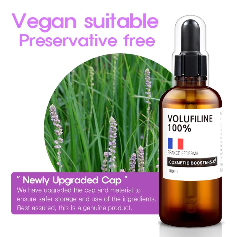 [ Volufiline 100ml ] Cosmetic Ingredient - 100% Volufiline Ampoule 100ml(3.4 fl. oz) France SEDERMA | Cosmetic Grade | For face and body Improve Skin Elasticity, Wrinkle Improvement
