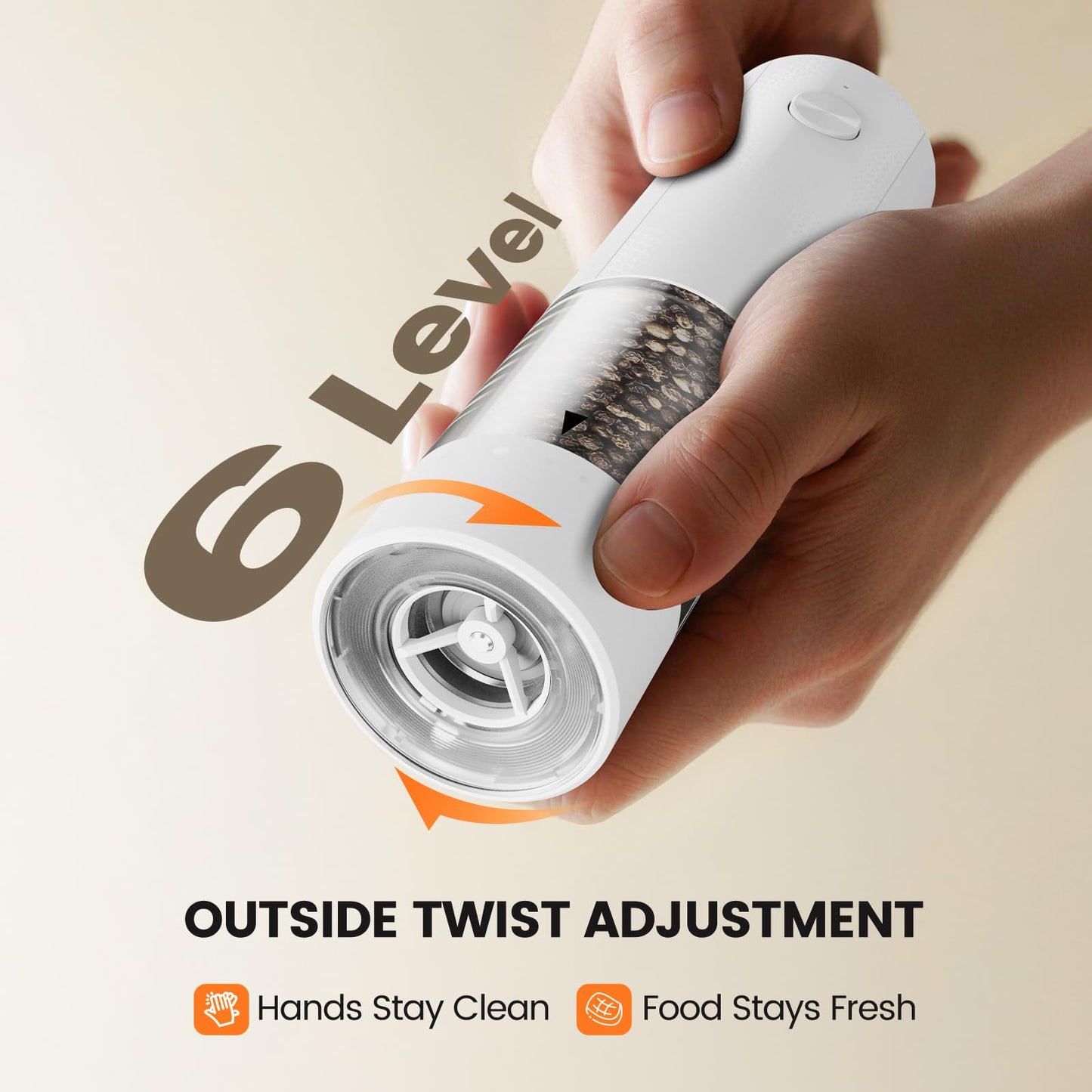 Electric Salt and Pepper Grinder Set - Rechargeable Automatic Salt and Pepper Shakers, Kitchen Appliances with External Adjustable Coarseness, Larger Hopper for Cooking, Home Gifts(2 Pack,Black/Black)