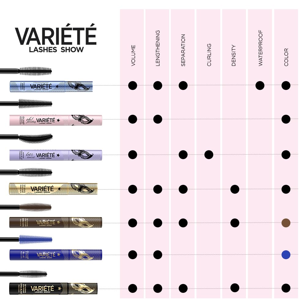 Variete Lashes Mascara - Volumizing Formula for Stunning Length | 10 ml