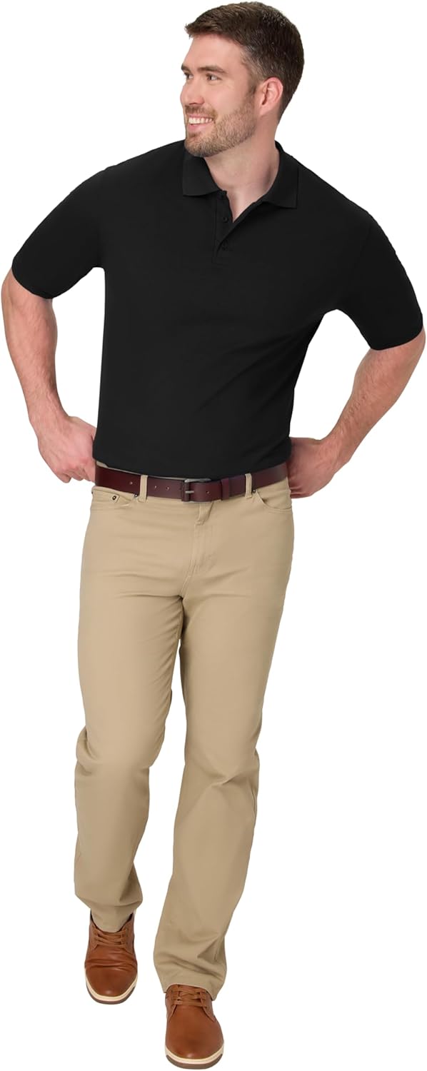 Hanes Men's X-Temp Polo Shirt - Comfortable Short Sleeve Design | Midweight Fabric
