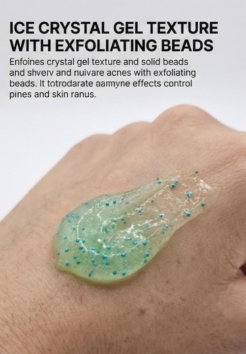 MAYA Ice Crystal Salicylic Acid Cleanser - 2% BHA Acne Face Wash with Green Tea & Bamboo | Exfoliating 120g