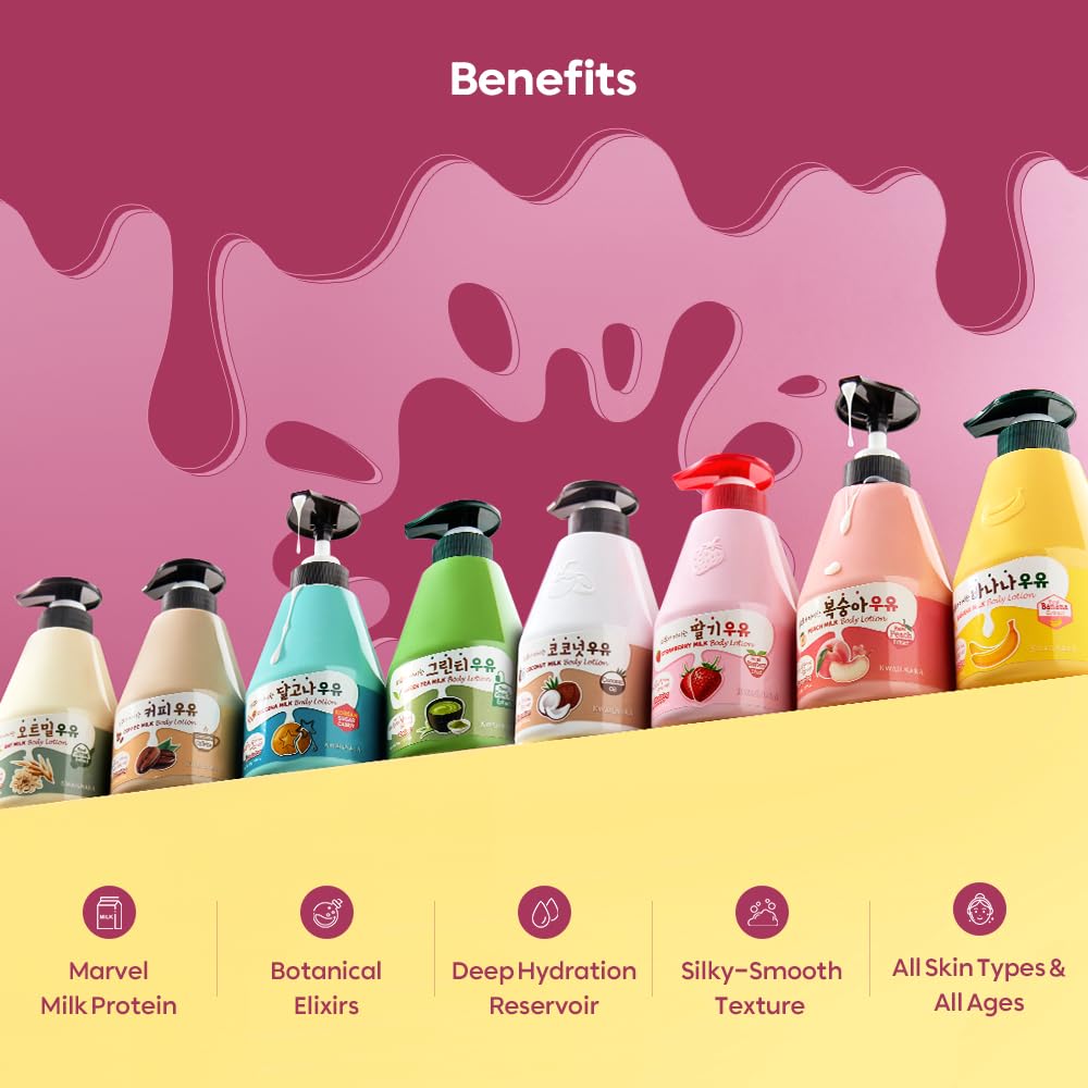 WELCOS KWAILNARA Strawberry Milk Body Lotion – Deeply Hydrating & Lightweight Korean Body Lotion 560 g / 19.75 Fl. Oz