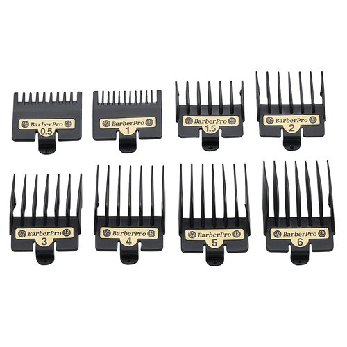 BaBylissPRO Clipper Guards - 8PCS Replacement Set for FX870, FX880, FX825 & FX673 - Black