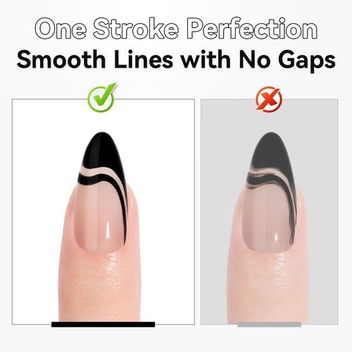 Makartt Gel Nail Polish Liner Set 8ML 2 Colors White and Black for French Nail Art French Tips Swirls DIY Manicure Soak Off UV Curing with Thin Brush