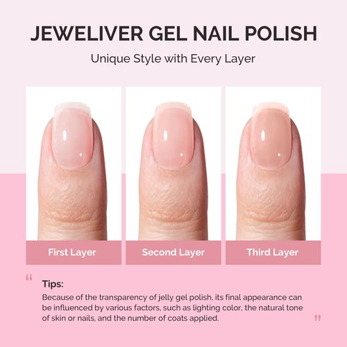 MelodySusie Jeweliver Nude Gel Nail Polish, 0.5Fl.oz Milky Gel Polish Pastel Color Soak Off UV LED Light Cure Gift for Women Manicure Nail Art DIY at Home JM08