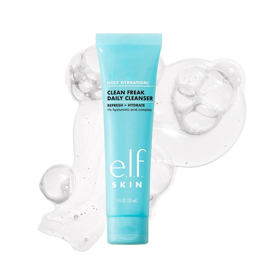 e.l.f. SKIN Daily Cleanser - Gentle Hydrating Face Cleanser with Hyaluronic Acid | Mini 1 fl oz