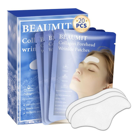 Medimama 20pcs Collagen Forehead Wrinkle Patches - BEAUMIT Series,jelly touch Skin-friendly hydrogel texture Anti-Wrinkle Patches with Glycerin,Deep Hydration & Firming