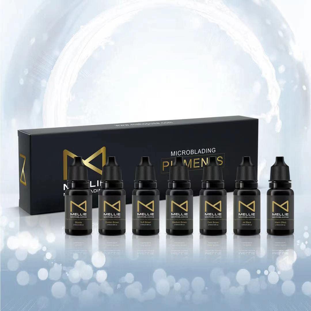 Mellie Microblading Pigment – 10 ml/.35fl.oz | Medical Grade | No Mixing | Long Lasting for Professionals Permanent Make Up Supplies (Warm Effect)