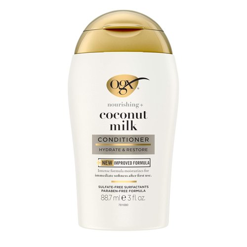 OGX Nourishing + Coconut Milk Conditioner - Hydrating Formula for Soft Hair | Travel Size 3 fl. oz