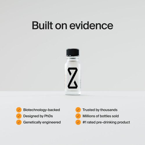 ZBiotics — Feel Better After Drinking, Wake Up Refreshed, Science-Backed, Patented Probiotic for Easier Mornings, Travel-Friendly, 3-Pack of 0.47 Fl Oz Bottles