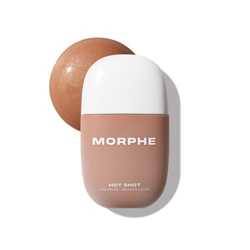 Morphe Hot Shot Sun Bronzing Drops - Hydrating Liquid Bronzer with Niacinamide for Glowing Skin | Bronze Bombshell (1 Fl Oz)