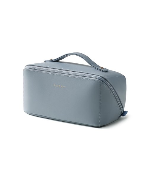 EACHY Travel Makeup Bag,Large Capacity Cosmetic Bags for Women,Portable Pouch Open Flat Toiletry Bag Make up Organizer with Divider and Handle