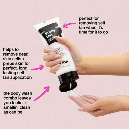 b.tan Self Tan Remover & Body Wash - 2-in-1 Exfoliator & Cleanser for Dark Tans, 8 Fl Oz