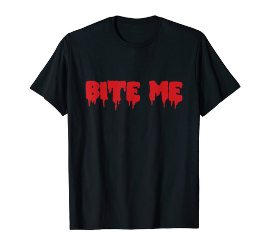 Bite Me Vampire Fang Halloween Costume Shirt for Mens Women T-Shirt