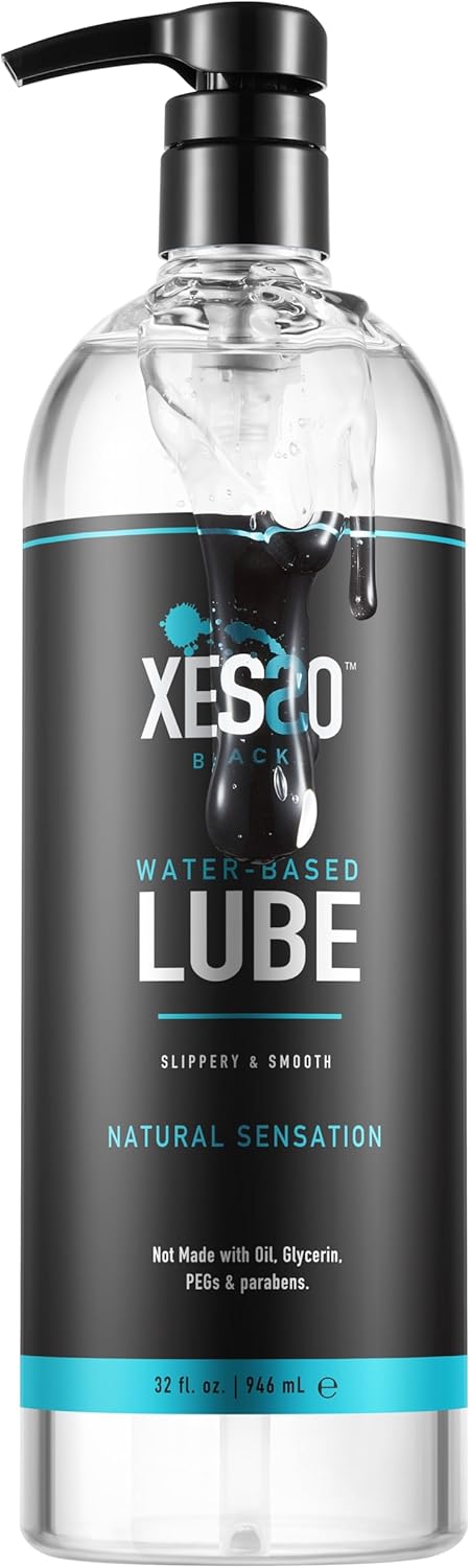 XESSO Water-Based Lube - All-Natural Hypoallergenic Massage Gel | 32 fl oz, pH-Balanced, Glycerin-Free